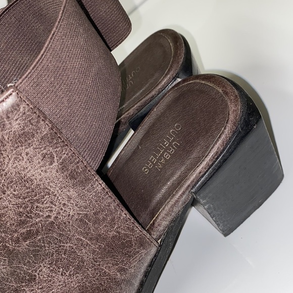 Urban outfitters heels chunky sling back leather brown size 9 - Picture 3 of 8